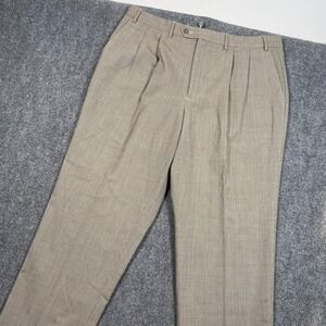 W.H. Belk Men's‎ Size 38x28 100% Wool Brown Cuffed, Pleated